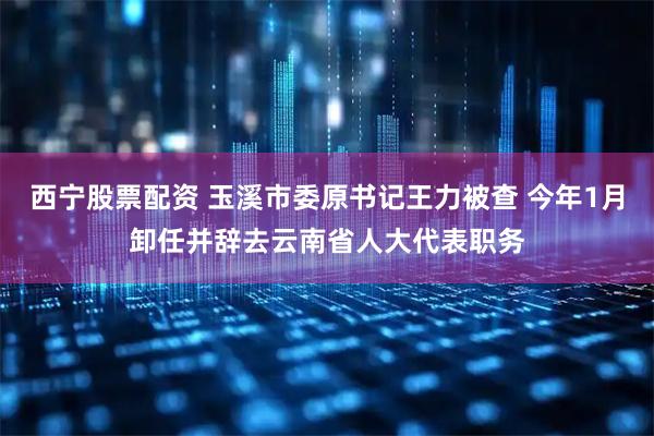 西宁股票配资 玉溪市委原书记王力被查 今年1月卸任并辞去云南省人大代表职务