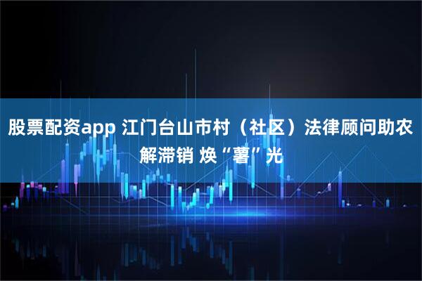股票配资app 江门台山市村（社区）法律顾问助农解滞销 焕“薯”光